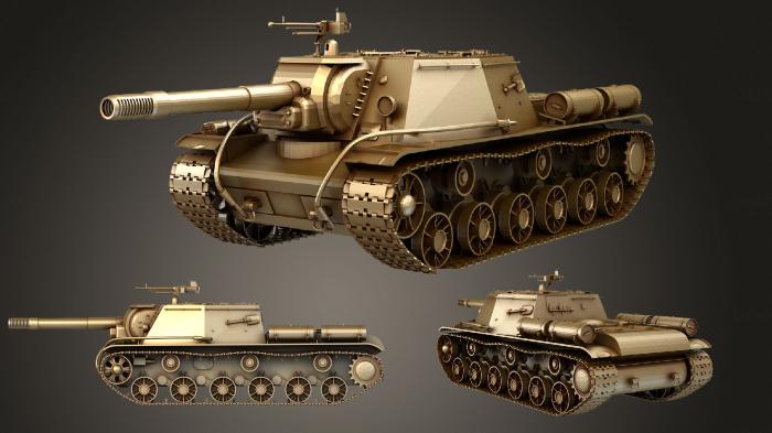نموذج ثلاثي الأبعاد لآلة CNC السيارات والنقل SU152 الدبابة السوفيتية